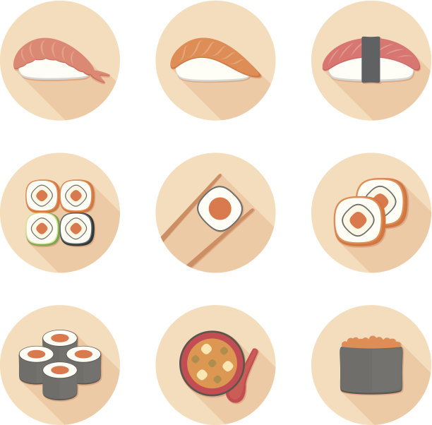 寿司平面图标设置图片下载