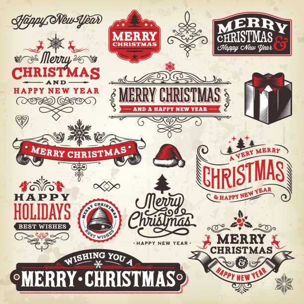 圣诞节标签设置图片下载