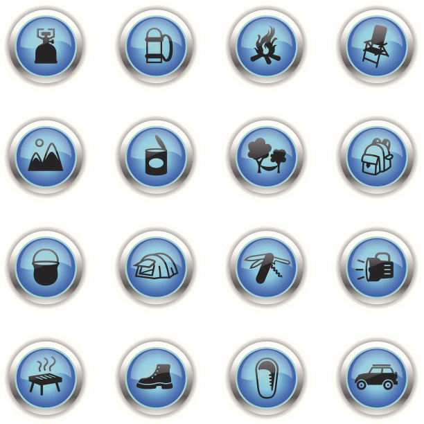 蓝色标志-露营图片下载