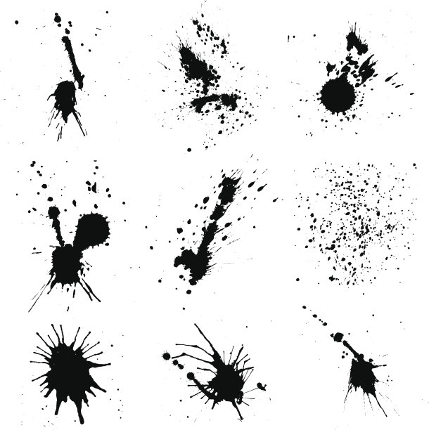矢量墨水飞溅收集图片下载