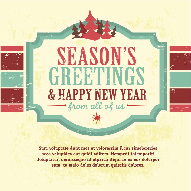 节日问候复古问候设计模板图片下载