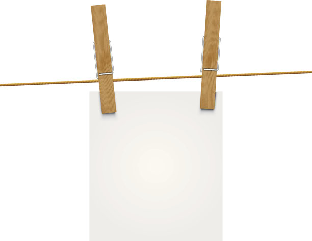 矢量衣钉挂空白纸图片下载