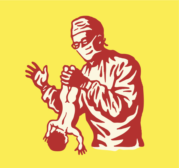 产房医生准备打新生儿屁股图片下载