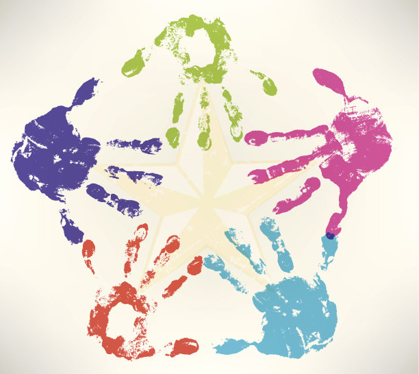 孩子的手使星星形状图片下载