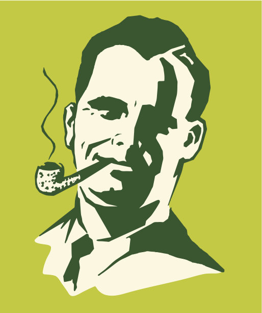 抽烟斗的人图片下载