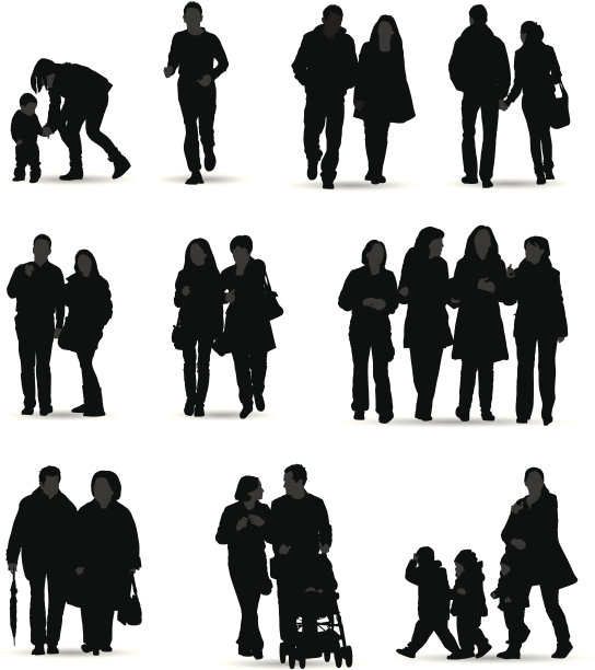 休闲的人轮廓图片下载