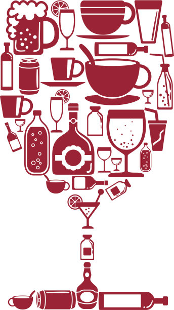 酒杯形状与饮料图标图片下载