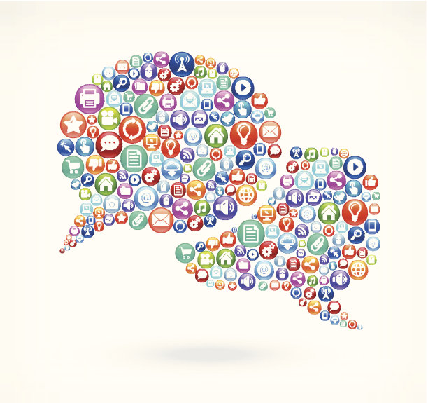 聊天泡泡社交网络和互联网版税免费矢量艺术图片下载