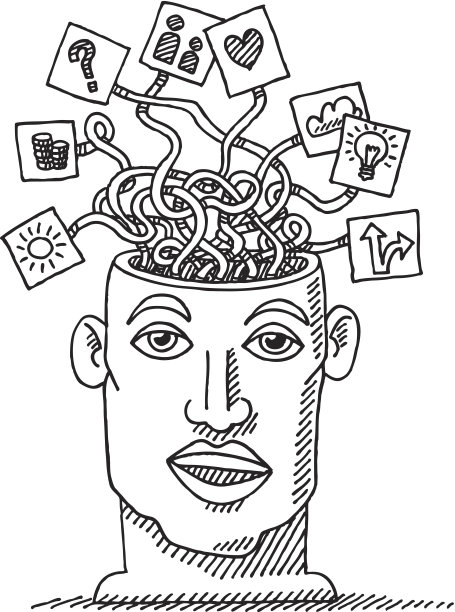 头脑思维心理学绘图图片下载