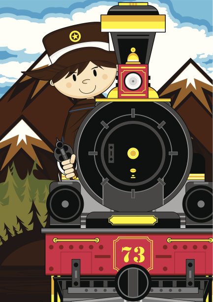 牛仔警长的蒸汽火车图片下载