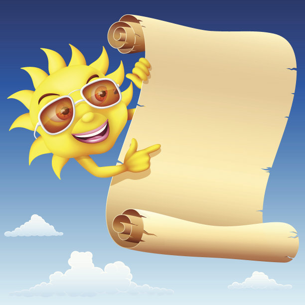 卡通太阳卷轴图片下载