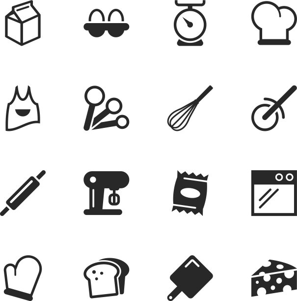 烘焙轮廓图标图片下载