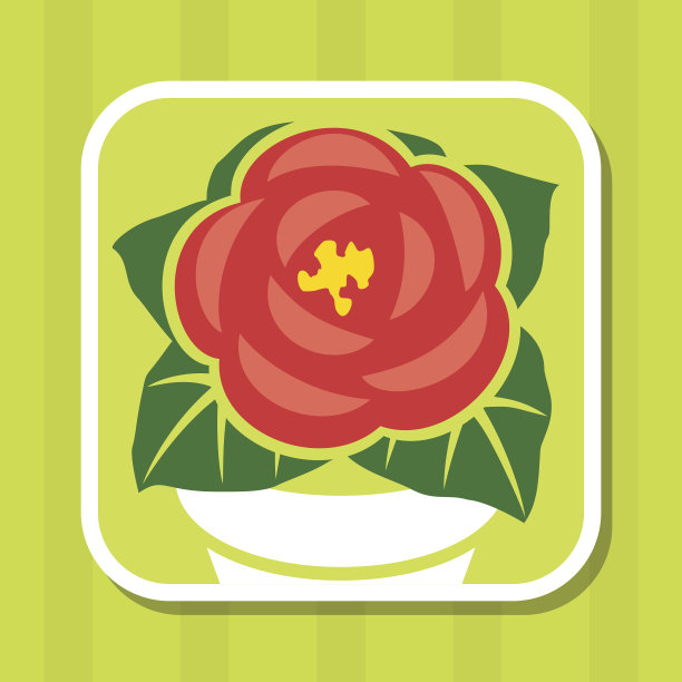 花盆中的红色花朵图标图片下载