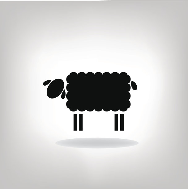 绵羊的黑色剪影图片下载
