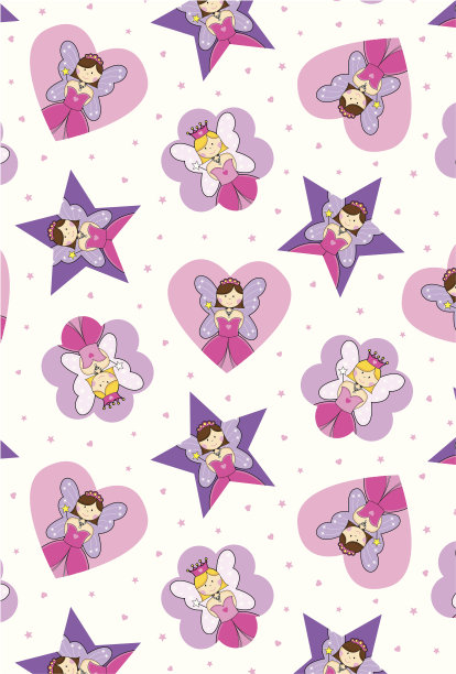 可爱的仙女公主角色图案。图片下载