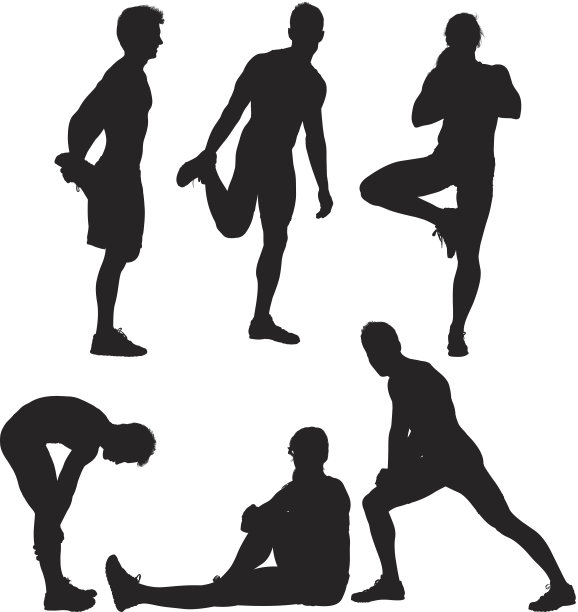 运动人士锻炼的剪影图片下载