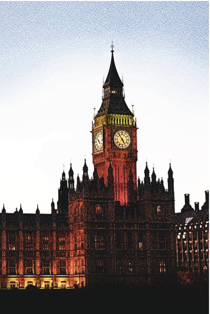 日落时分的大本钟图片下载