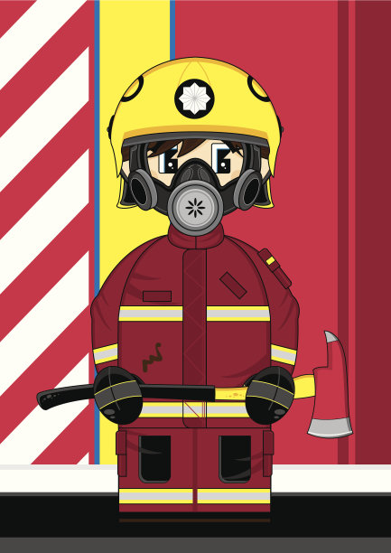 可爱的消防员在呼吸器图片下载