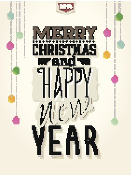 圣诞快乐和新年快乐印刷矢量插图。图片下载