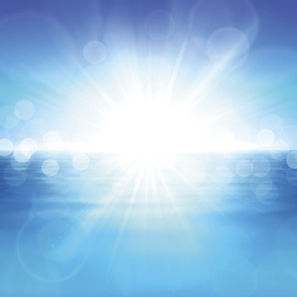 蓝色背景和明亮的白光图片下载