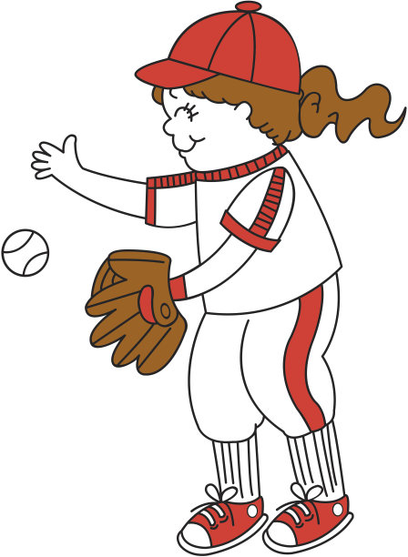 女孩打棒球图片下载