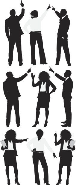 企业高管打手势的剪影图片下载