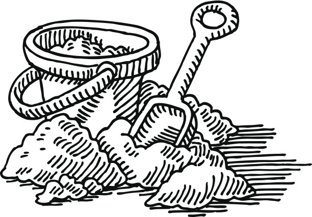 沙桶铲子玩具绘图图片下载