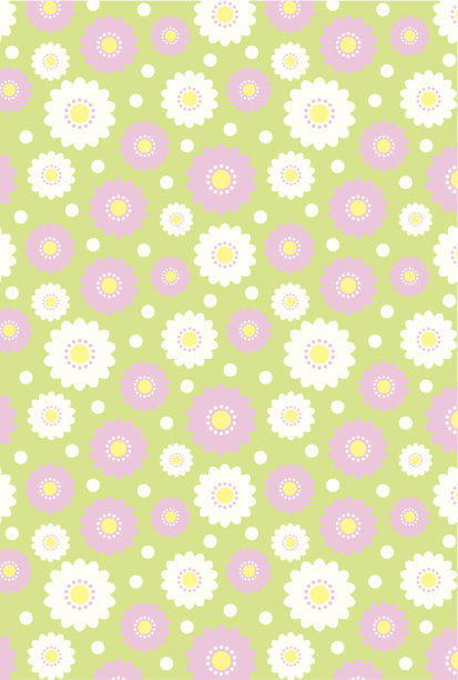 简单的雏菊花波尔卡点图案图片下载