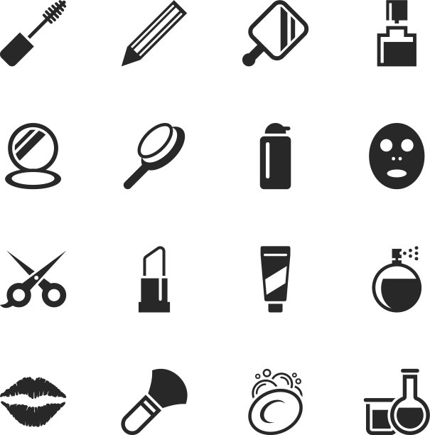 化妆品轮廓图标图片下载