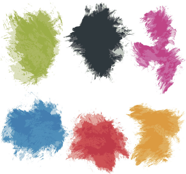 矢量水彩笔触收集图片下载