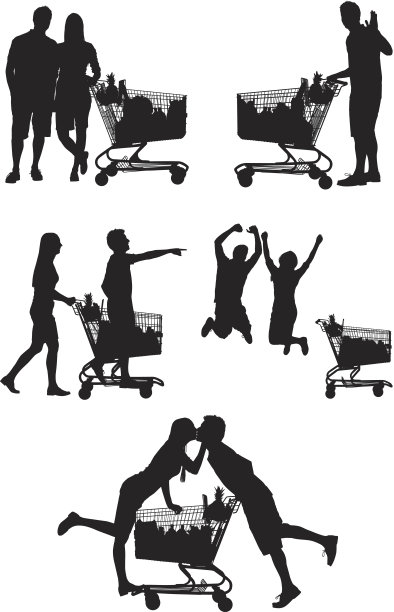 一对夫妇购物的多张图片图片下载