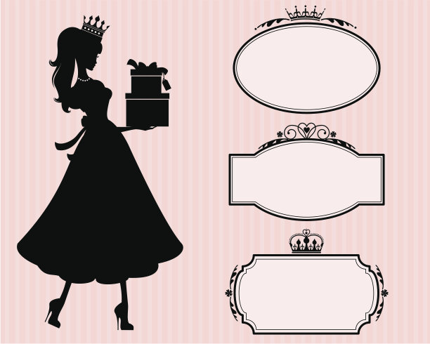 公主礼物和礼物标签图片下载