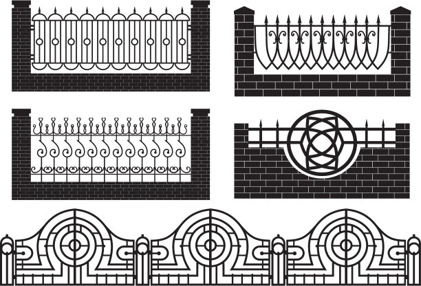 装饰性锻造栅栏矢量图片下载