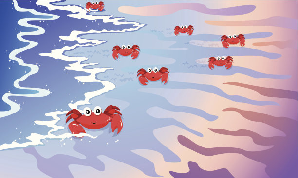 海滩上的红蟹图片下载