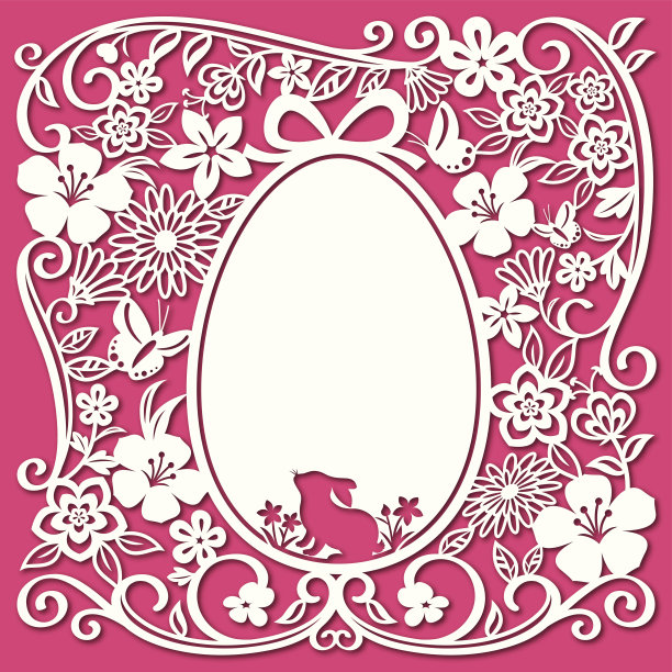 复活节彩蛋剪纸艺术图片下载