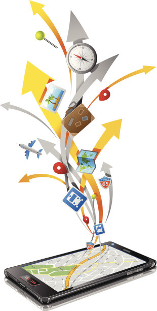 智能手机中的旅游信息图片下载