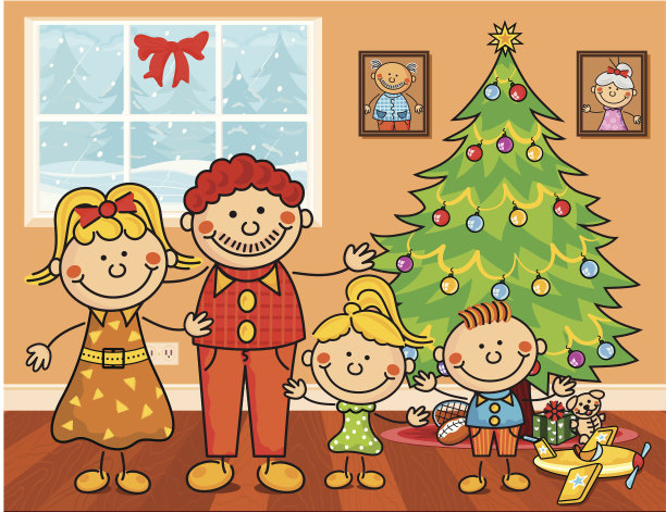 家人在圣诞节图片下载