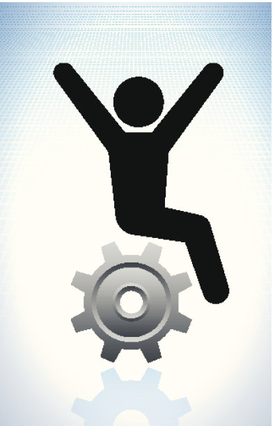 在网格背景上带齿轮的坐棍图图片下载