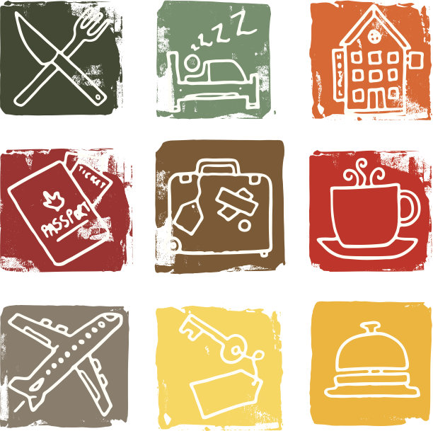 酒店和旅游垃圾块图标图片下载