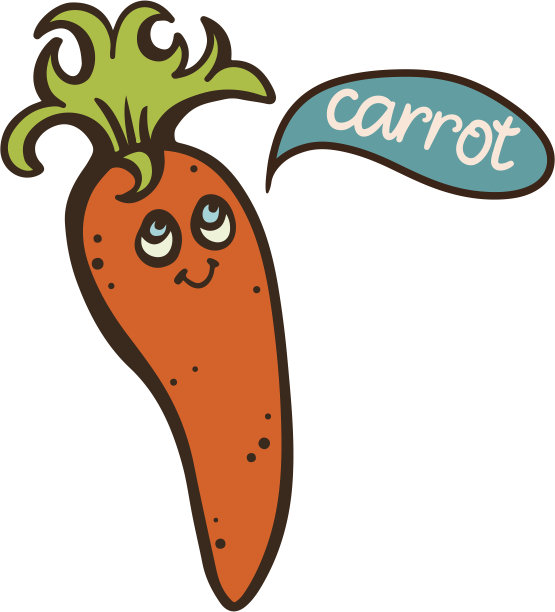 卡通胡萝卜和文字图片下载