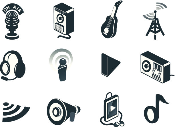 等距声音和音频图标图片下载