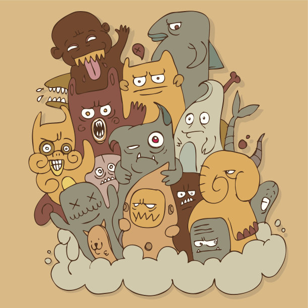 手绘疯狂怪物图片下载