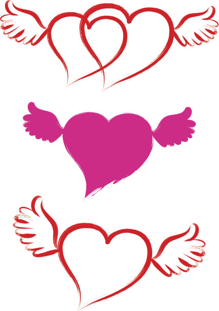 用画笔描出心形的翅膀图片下载