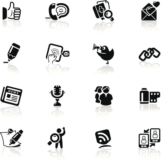 深黑色系列|社交媒体图标图片下载