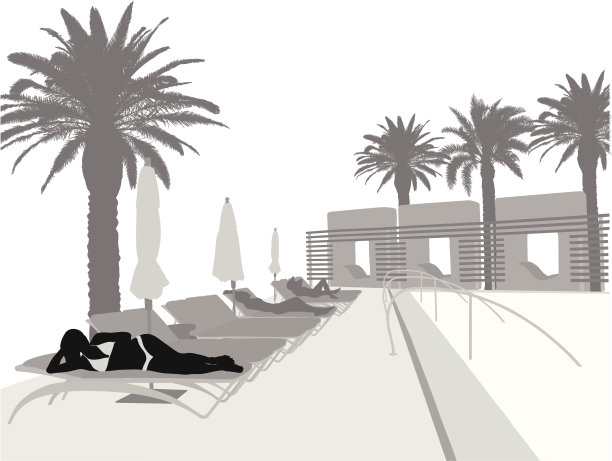 池向量剪影图片下载