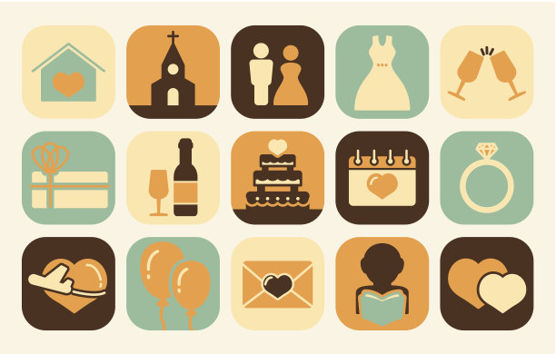 婚礼简单的图标图片下载