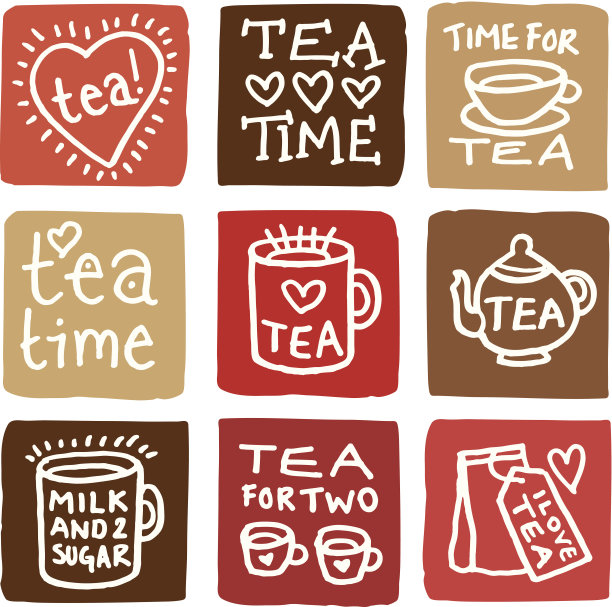 时间茶图标设置块图标图片下载