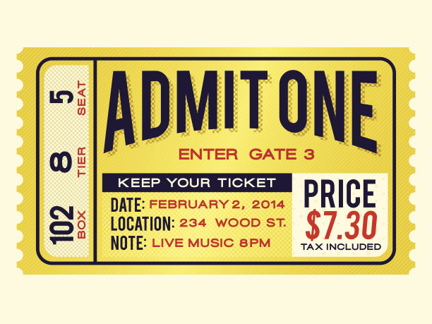 复古的入场券图片下载