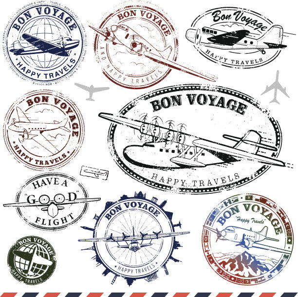 老式飞机邮票图片下载