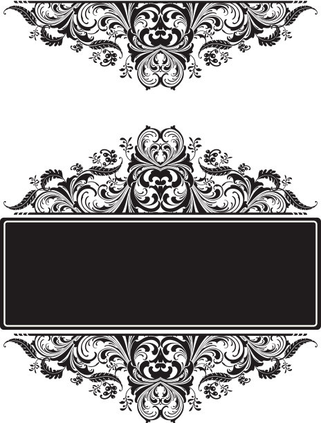 维多利亚时代的叶花卷轴画图片下载